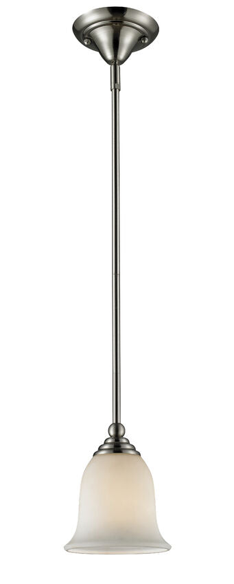 Z-Lite Lagoon 6" 1-Light Brushed Nickel Mini Pendant Light With Matte Opal Glass Shade