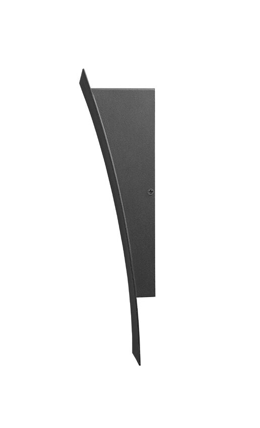 Z-Lite Landrum 5" W x 12" H 1-Light LED Black Aluminum Outdoor Wall Sconce With Sand Blast Glass Shade