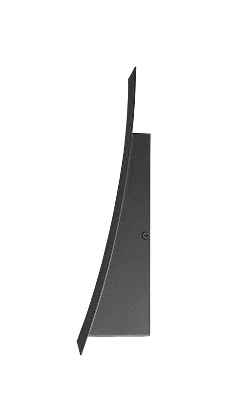 Z-Lite Landrum 5" W x 12" H 1-Light LED Black Aluminum Outdoor Wall Sconce With Sand Blast Glass Shade