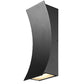 Z-Lite Landrum 5" W x 12" H 2-Light LED Black Aluminum Outdoor Wall Sconce With Sand Blast Glass Shade
