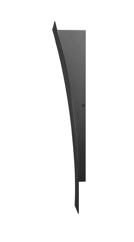 Z-Lite Landrum 5" W x 18" H 1-Light LED Black Aluminum Outdoor Wall Sconce With Sand Blast Glass Shade