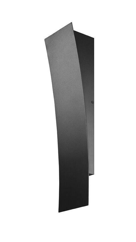 Z-Lite Landrum 5" W x 18" H 1-Light LED Black Aluminum Outdoor Wall Sconce With Sand Blast Glass Shade