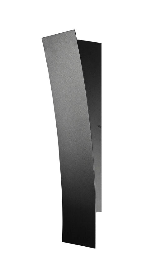Z-Lite Landrum 5" W x 18" H 1-Light LED Black Aluminum Outdoor Wall Sconce With Sand Blast Glass Shade
