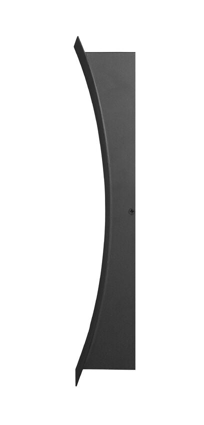 Z-Lite Landrum 5" W x 18" H 2-Light LED Black Aluminum Outdoor Wall Sconce With Sand Blast Glass Shade