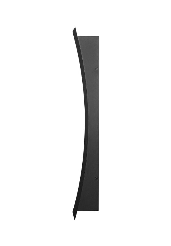 Z-Lite Landrum 5" W x 24" H 2-Light LED Black Aluminum Outdoor Wall Sconce With Sand Blast Glass Shade