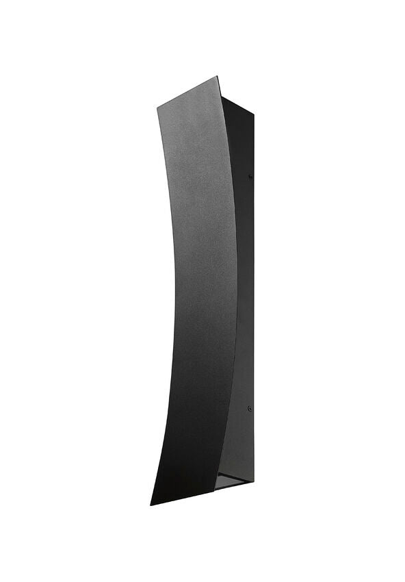 Z-Lite Landrum 5" W x 24" H 2-Light LED Black Aluminum Outdoor Wall Sconce With Sand Blast Glass Shade
