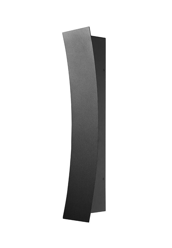 Z-Lite Landrum 5" W x 24" H 2-Light LED Black Aluminum Outdoor Wall Sconce With Sand Blast Glass Shade