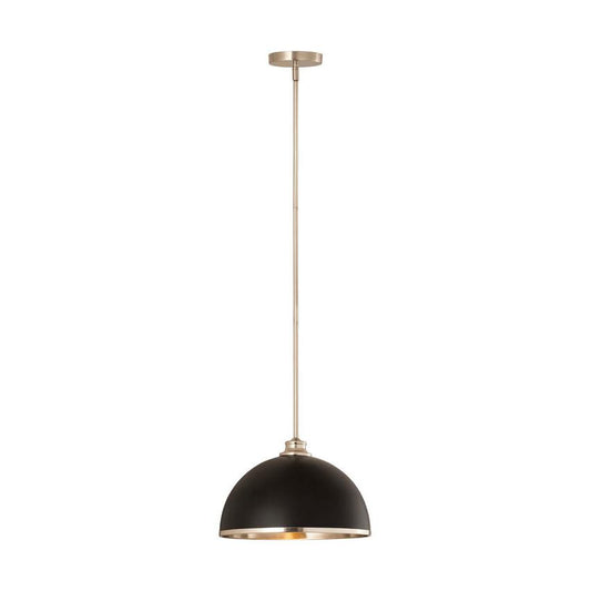 Z-Lite Landry 14" 1-Light Matte Black and Brushed Nickel Pendant Light