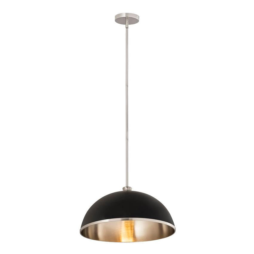 Z-Lite Landry 20" 1-Light Matte Black and Brushed Nickel Pendant Light