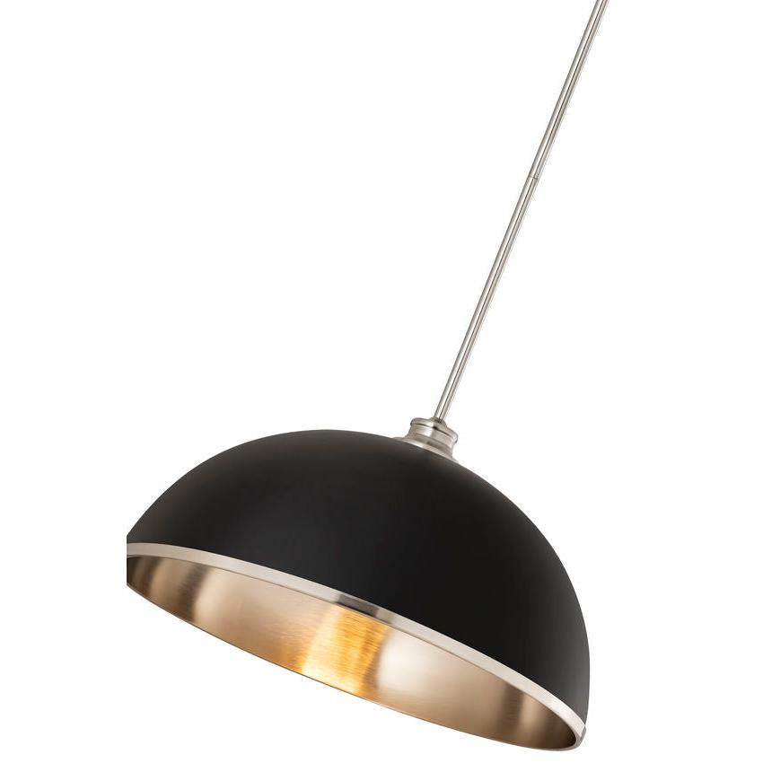 Z-Lite Landry 20" 1-Light Matte Black and Brushed Nickel Pendant Light