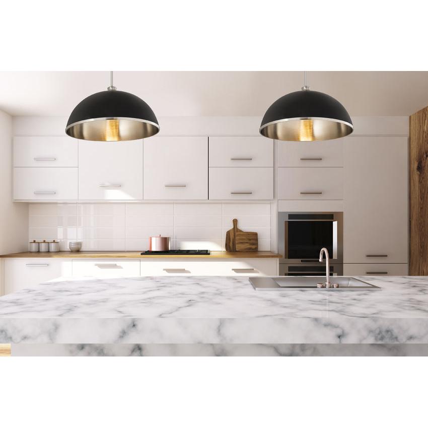 Z-Lite Landry 20" 1-Light Matte Black and Brushed Nickel Pendant Light