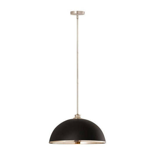 Z-Lite Landry 20" 1-Light Matte Black and Brushed Nickel Pendant Light