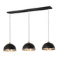 Z-Lite Landry 54" 3-Light Stainless Steel Matte Black and Brushed Nickel Pendant Light