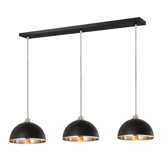 Z-Lite Landry 54" 3-Light Stainless Steel Matte Black and Brushed Nickel Pendant Light