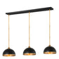Z-Lite Landry 54" 3-Light Stainless Steel Matte Black and Rubbed Brass Pendant Light