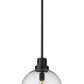 Z-Lite Laurent 12" 1-Light Black Aluminum Outdoor Pendant Light With Clear Seedy Glass Shade