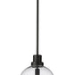 Z-Lite Laurent 12" 1-Light Black Aluminum Outdoor Pendant Light With Clear Seedy Glass Shade