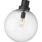 Z-Lite Laurent 12" 1-Light Black Aluminum Outdoor Pendant Light With Clear Seedy Glass Shade