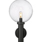 Z-Lite Laurent 12" 1-Light Black Aluminum Outdoor Wall Sconce With Clear Seedy Glass Shade