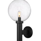 Z-Lite Laurent 12" 1-Light Black Aluminum Outdoor Wall Sconce With Clear Seedy Glass Shade