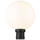 Z-Lite Laurent 12" W x 16" H 1-Light Black Outdoor Post Mount Fixture With Opal Glass Shade