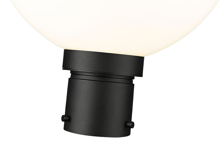 Z-Lite Laurent 12" W x 16" H 1-Light Black Outdoor Post Mount Fixture With Opal Glass Shade