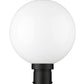 Z-Lite Laurent 12" W x 16" H 1-Light Black Outdoor Post Mount Fixture With Opal Glass Shade