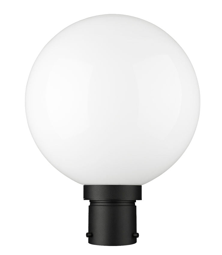 Z-Lite Laurent 12" W x 16" H 1-Light Black Outdoor Post Mount Fixture With Opal Glass Shade