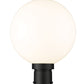Z-Lite Laurent 12" W x 16" H 1-Light Black Outdoor Post Mount Fixture With Opal Glass Shade