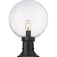 Z-Lite Laurent 12" W x 18" H 1-Light Black Outdoor Pier Mounted Fixture and Round Pier Mount Hardware With Clear Seedy Glass Shade