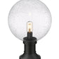 Z-Lite Laurent 12" W x 18" H 1-Light Black Outdoor Pier Mounted Fixture and Round Pier Mount Hardware With Clear Seedy Glass Shade