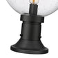 Z-Lite Laurent 12" W x 18" H 1-Light Black Outdoor Pier Mounted Fixture and Round Pier Mount Hardware With Clear Seedy Glass Shade