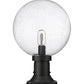 Z-Lite Laurent 12" W x 18" H 1-Light Black Outdoor Pier Mounted Fixture and Round Pier Mount Hardware With Clear Seedy Glass Shade