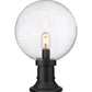 Z-Lite Laurent 12" W x 18" H 1-Light Black Outdoor Pier Mounted Fixture and Round Pier Mount Hardware With Clear Seedy Glass Shade