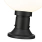 Z-Lite Laurent 12" W x 18" H 1-Light Black Outdoor Pier Mounted Fixture and Round Pier Mount Hardware With Opal Glass Shade