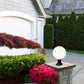 Z-Lite Laurent 12" W x 18" H 1-Light Black Outdoor Pier Mounted Fixture and Round Pier Mount Hardware With Opal Glass Shade