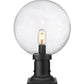 Z-Lite Laurent 12" W x 18" H 1-Light Black Outdoor Pier Mounted Fixture and Square Pier Mount Hardware With Clear Seedy Glass Shade