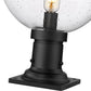 Z-Lite Laurent 12" W x 18" H 1-Light Black Outdoor Pier Mounted Fixture and Square Pier Mount Hardware With Clear Seedy Glass Shade
