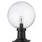 Z-Lite Laurent 12" W x 18" H 1-Light Black Outdoor Pier Mounted Fixture and Square Pier Mount Hardware With Clear Seedy Glass Shade