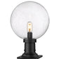 Z-Lite Laurent 12" W x 18" H 1-Light Black Outdoor Pier Mounted Fixture and Square Pier Mount Hardware With Clear Seedy Glass Shade