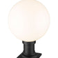 Z-Lite Laurent 12" W x 18" H 1-Light Black Outdoor Pier Mounted Fixture and Square Pier Mount Hardware With Opal Glass Shade