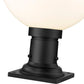 Z-Lite Laurent 12" W x 18" H 1-Light Black Outdoor Pier Mounted Fixture and Square Pier Mount Hardware With Opal Glass Shade