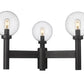 Z-Lite Laurent 30" W x 18" H 3-Light Black Outdoor Post Mount Fixture With Clear Seedy Glass Shade