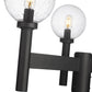 Z-Lite Laurent 30" W x 18" H 3-Light Black Outdoor Post Mount Fixture With Clear Seedy Glass Shade