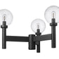 Z-Lite Laurent 30" W x 18" H 3-Light Black Outdoor Post Mount Fixture With Clear Seedy Glass Shade