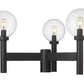 Z-Lite Laurent 30" W x 18" H 3-Light Black Outdoor Post Mount Fixture With Clear Seedy Glass Shade