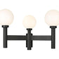 Z-Lite Laurent 30" W x 18" H 3-Light Black Outdoor Post Mount Fixture With Opal Glass Shade