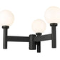 Z-Lite Laurent 30" W x 18" H 3-Light Black Outdoor Post Mount Fixture With Opal Glass Shade