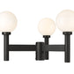 Z-Lite Laurent 30" W x 18" H 3-Light Black Outdoor Post Mount Fixture With Opal Glass Shade