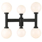 Z-Lite Laurent 30" W x 27" H 6-Light Black Outdoor Post Mount Fixture With Opal Glass Shade